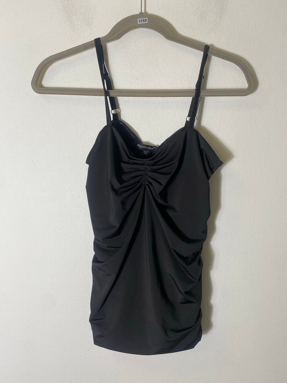 Boston Proper Black Ruched Tankini Sz XS